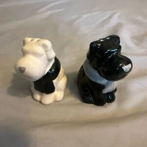 Black and White Dog Salt and Pepper Shakers